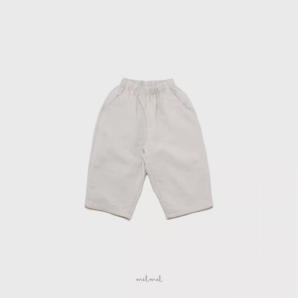 Korean Kidswear Relaxed Wide-Leg Pants – Beige / Charcoal