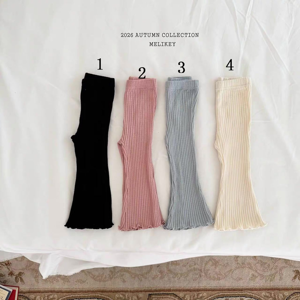 Korean Kidswear Ribbed Flare Pants – 4 Colors