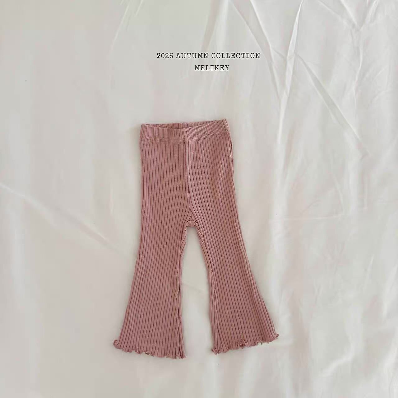 Korean Kidswear Ribbed Flare Pants – 4 Colors