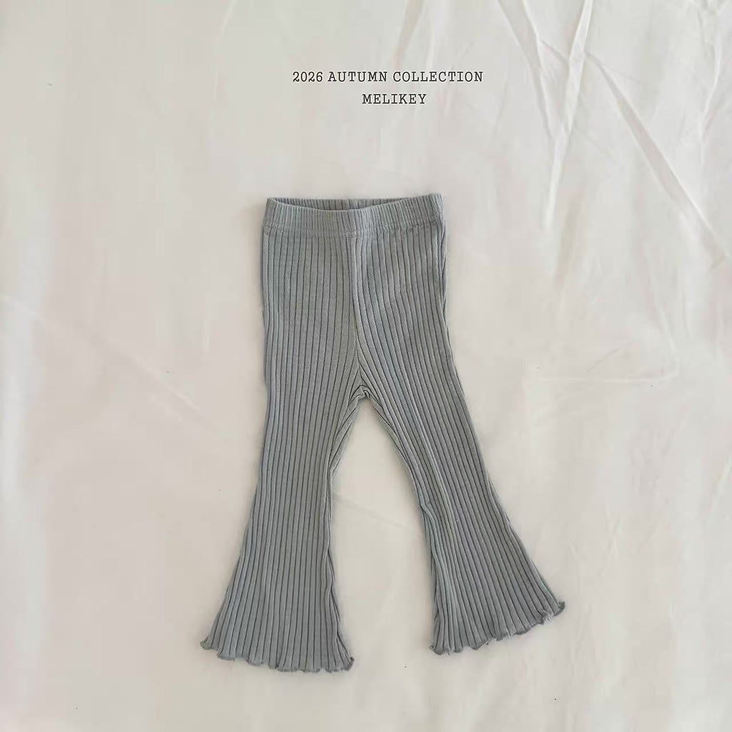 Korean Kidswear Ribbed Flare Pants – 4 Colors