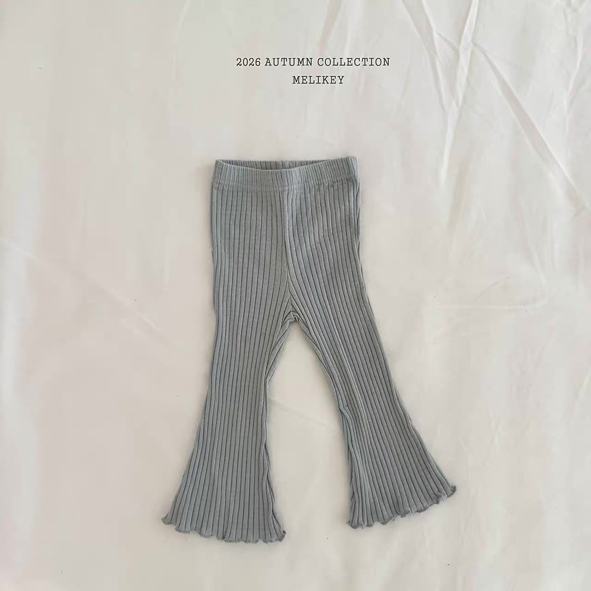 Korean Kidswear Ribbed Flare Pants – 4 Colors