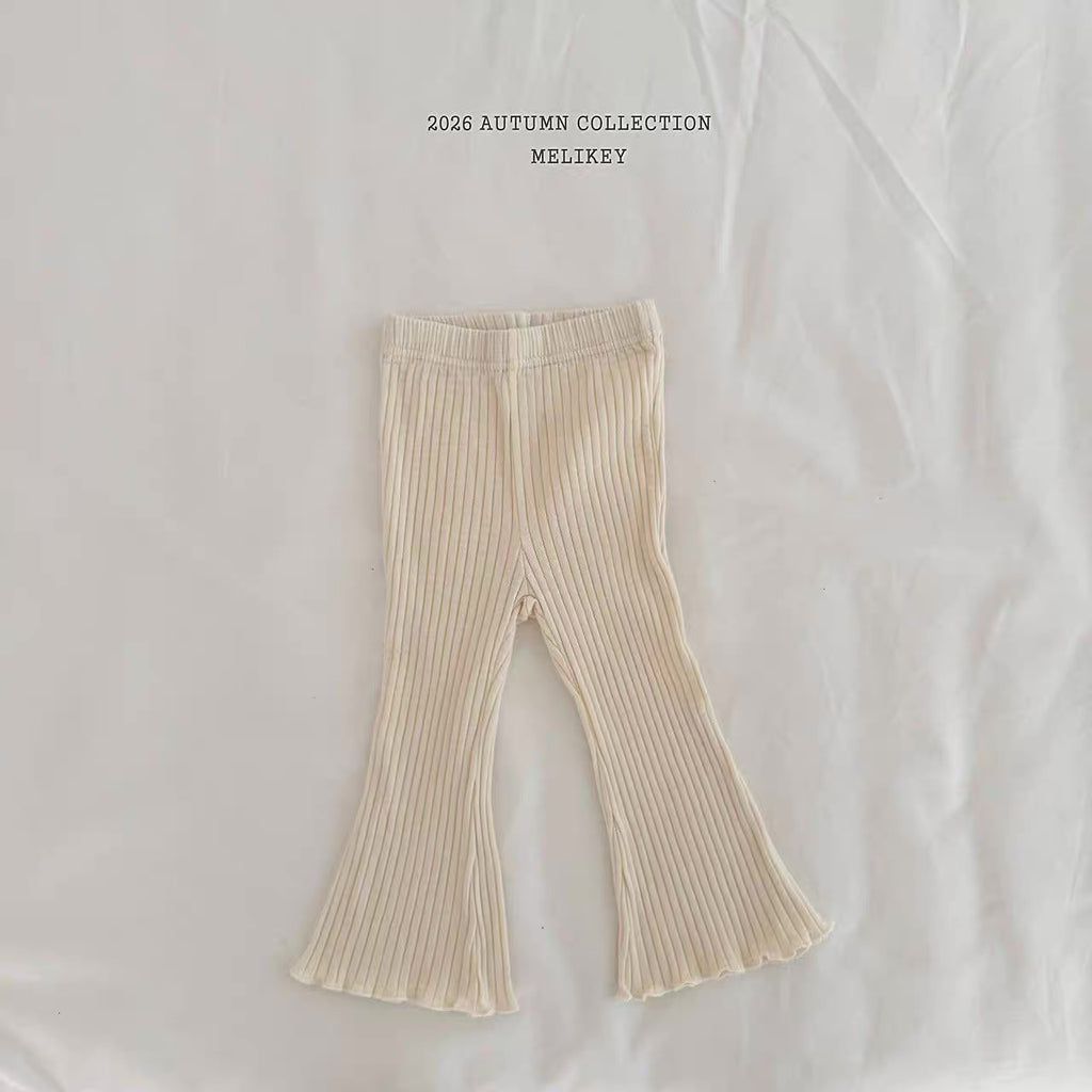 Korean Kidswear Ribbed Flare Pants – 4 Colors