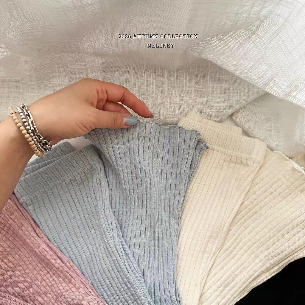 Korean Kidswear Ribbed Flare Pants – 4 Colors