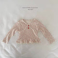 Korean Kidswear Strawberry Dot Ruffle Top – Ivory