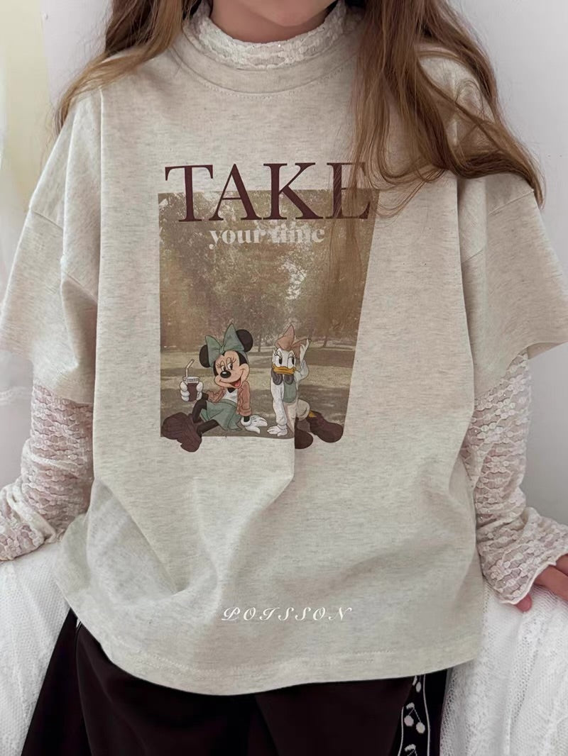Korean Kidswear | Vintage Cartoon Graphic Oversized T-Shirt