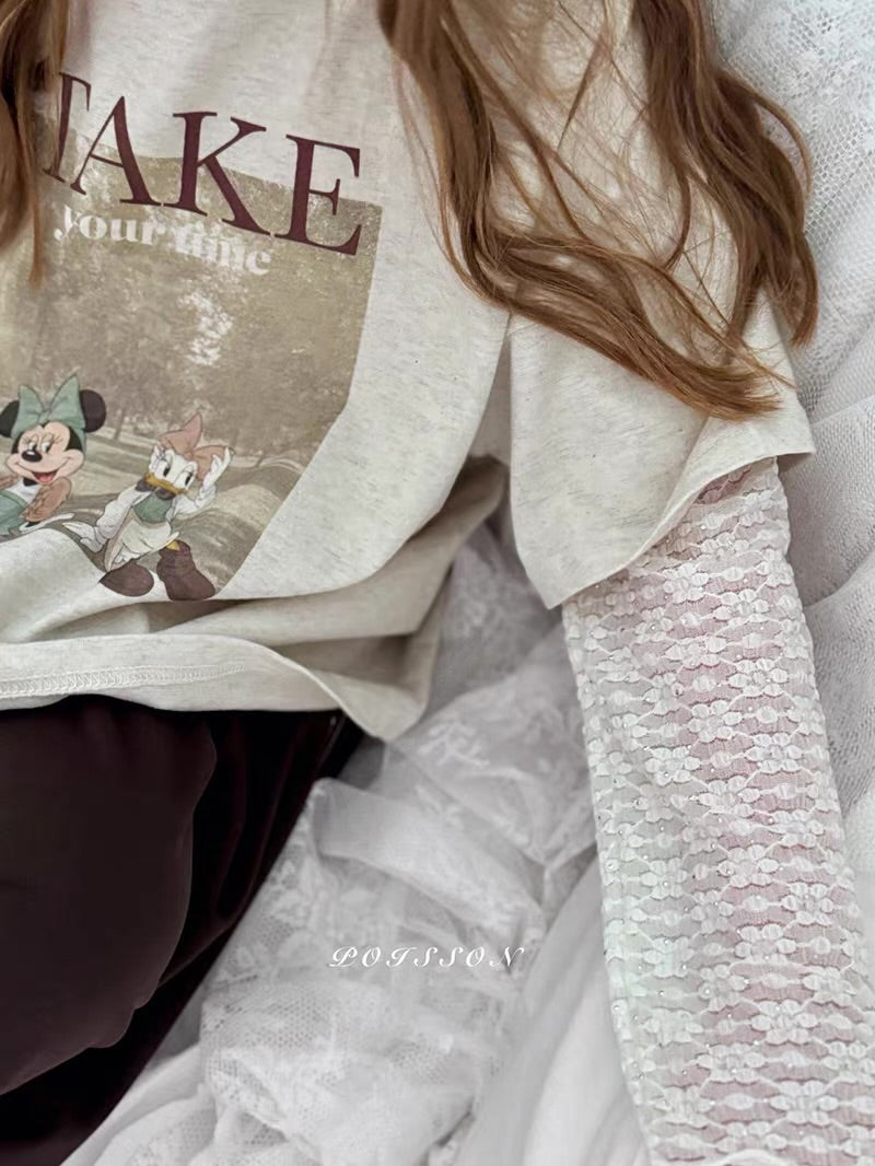 Korean Kidswear | Vintage Cartoon Graphic Oversized T-Shirt