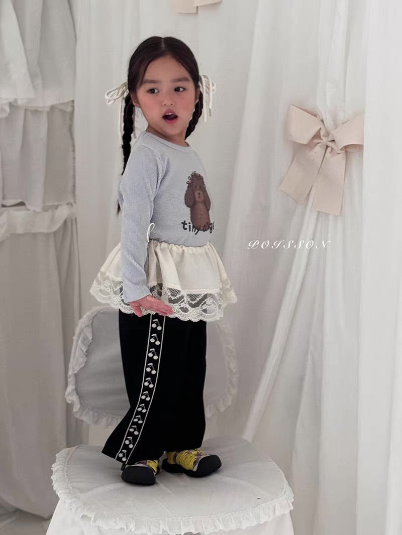 Korean Kidswear | Tiny Angel Puppy Waffle Long Sleeve Top