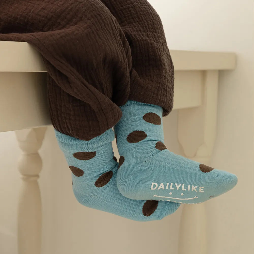 Korean Kidswear | Daily Dot Non-Slip Kids Socks 6-Pack Set