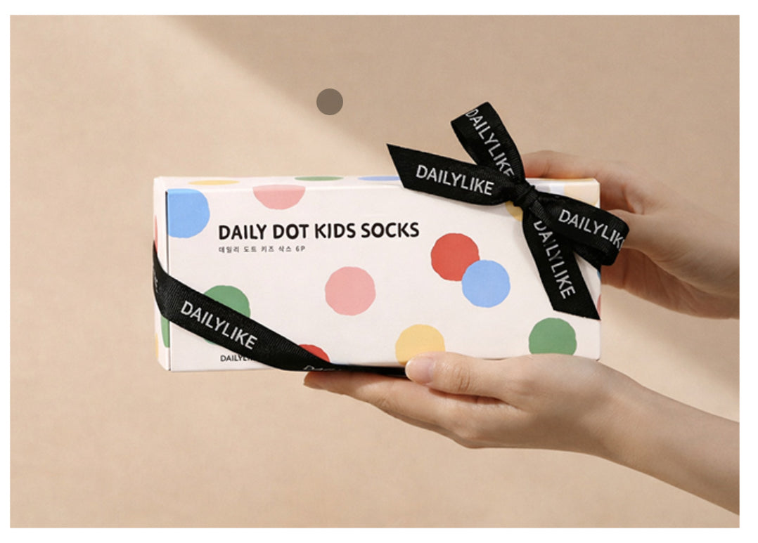 Korean Kidswear | Daily Dot Non-Slip Kids Socks 6-Pack Set