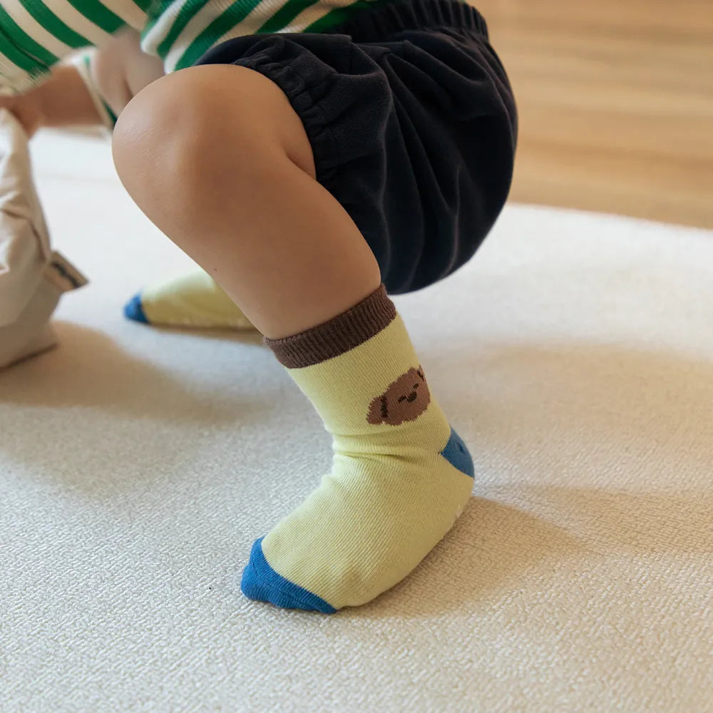 Korean Kidswear | Daily Animal Non-Slip Kids Socks 6-Pack Gift Set