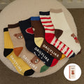 Korean Kidswear | Teddy Bear Non-Slip Kids Socks 6-Pack Gift Set