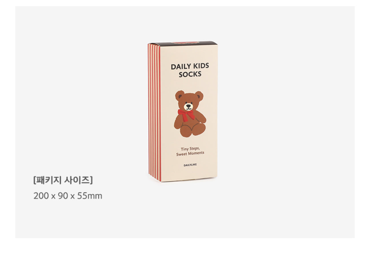 Korean Kidswear | Teddy Bear Non-Slip Kids Socks 6-Pack Gift Set