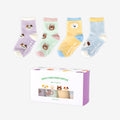 Korean Kidswear | Doodling Friends Mesh Kids Socks 4-Pack Set