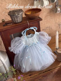 Mini Kelly blue ribbon tulle dress