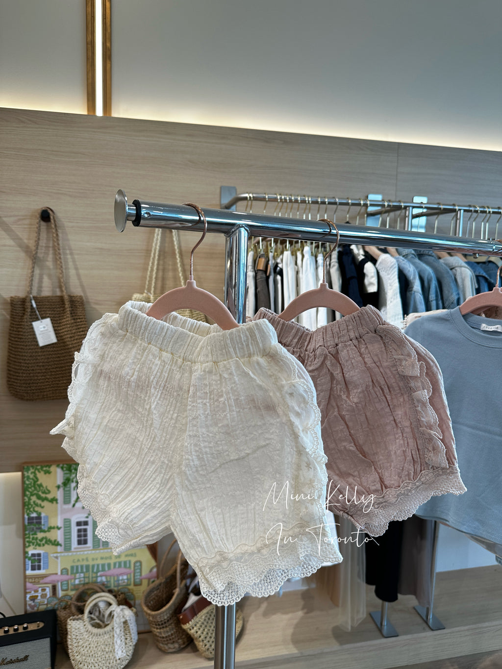 Mini Kelly white and pink lace bloomers