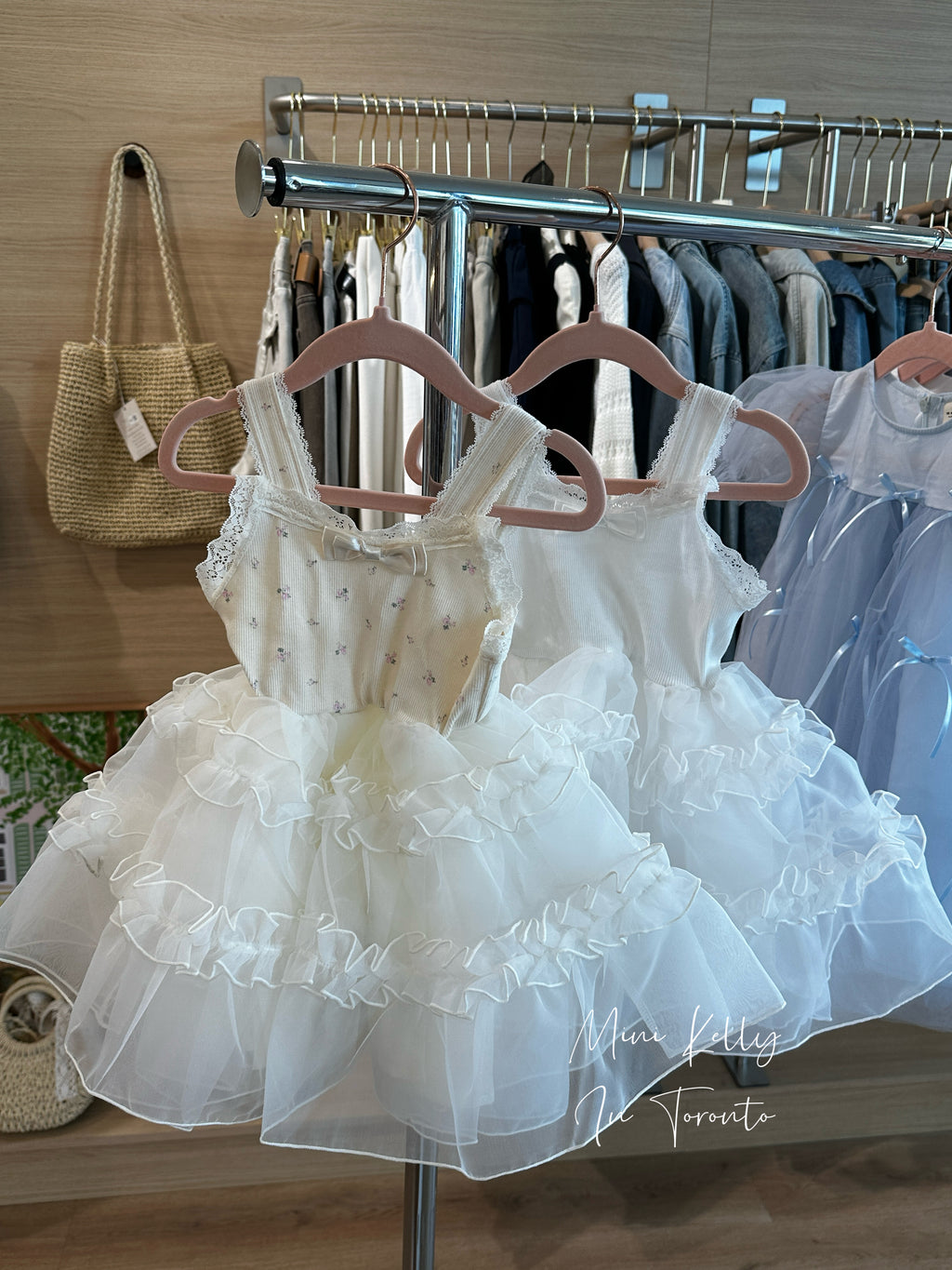 Mini Kelly white ruffle tulle dress